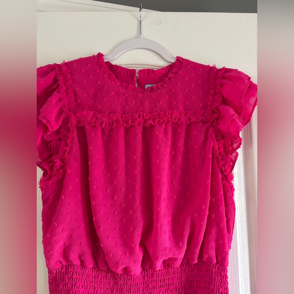 CeCe Pink Ruffled Dress sz large - Picture 2 of 5